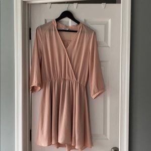 Light pink faux wrap dress